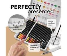 Castle Art Supplies akvarelinių pieštukų rinkinys portretams, 24 vnt. spalvoti, speciali dėžutė