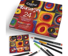 Castle Art Supplies spalvotų pieštukų rinkinys, 24 spalvos, teminis, mediniai, Kandinsky kolekcija, CAS-24CP-THEMED