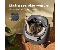 CATLINK automatinė savaime išsivalanti kačių kraiko dėžė su Wi-Fi, 12 l, C08