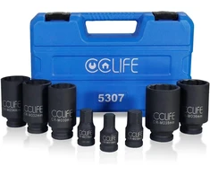 CCLIFE 8 dalių 12-kampių smūginių galvučių rinkinys 1/2 col., 30–36 mm, 5307