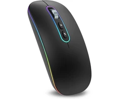 cimetech belaidė optinė pelė, Bluetooth 5.1 ir 2,4 GHz, su LED, EU-M01-RD-BK