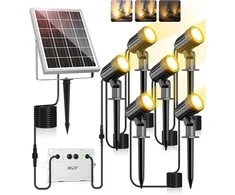 CLY lauko saulės LED šviestuvas, šilta balta šviesa, 6000 mAh, 6 režimai, IP66, 25 × 19 × 10 cm