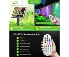 CLY saulės energija maitinamas RGB LED lauko prožektorius su nuotoliniu valdymu, 10 spalvų, IP66