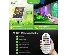 CLY saulės energija maitinamas RGB LED prožektorius su nuotoliniu valdymu, 6 W, IP66, 10 spalvų, 30 režimų