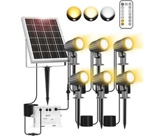 CLY saulės energijos reflektorius su nuotolinio valdymo pultu, IP66, 6000 mAh, 6 W, lauko apšvietimas
