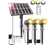 CLY saulės šviestuvas lauko naudojimui, 5000 mAh, IP66, nuotolinis valdymas, 3 spalvų temperatūros