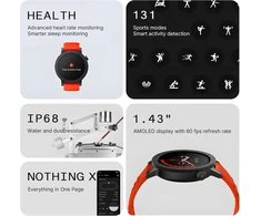 CMF by Nothing išmanusis laikrodis Watch 3 Pro AMOLED 1,43 colio ekranas, dvigubas GPS, Bluetooth, oranžinis