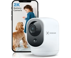 COCOCAM belaidė vidaus stebėjimo kamera 3 MP su pasukimu ir 5200 mAh baterija ZS-GX7S