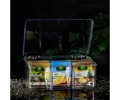 COM-FOUR arbatos dėžutės su 6 skyriais, 2 vnt., 21,5 × 15 × 9 cm