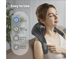 COMFIER kaklo ir pečių Shiatsu masažuoklis su šildymu, belaidis CF-6811-EUVC