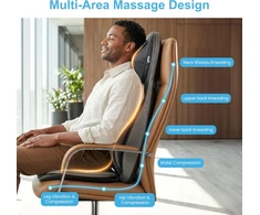 COMFIER Shiatsu masažinė sėdynė nugarai ir kaklui su 2D/3D masažu bei šildymu 2309A