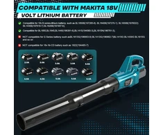 ConBlom Akumuliatorinis lapų pūstuvas su Turbo funkcija, suderinamas su Dewalt 18 V/20 V akumuliatoriais, 33 m/s oro srautu, FOZZ0350