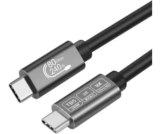 ConnBull Thunderbolt 5 USB-C kabelis 80 Gbit/s 240 W 30 cm TB5-80G-1FT