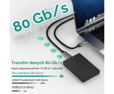ConnBull Thunderbolt 5 USB-C kabelis 80 Gbit/s 240 W 30 cm TB5-80G-1FT