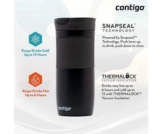 Contigo Huron Snapseal kelioninis puodelis 470 ml, juodas