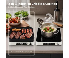 COOKTRON indukcinė kaitlentė su ketaus grilio plokšte 2000 W FS-IC011F