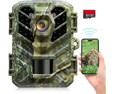 Coolifepro mini Wi-Fi laukinės gamtos stebėjimo kamera, 32 MP, 1080P, naktinis matymas, IP66, SV-TCQW