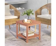 COSTWAY kvadratinis sodo kavos staliukas, medinis, 45 × 45 × 45 cm, akacijos mediena