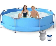 COSTWAY lauko baseinas su filtruojančia pompa, apvalus, 300 × 300 cm, 4383 l, ZB34702DE