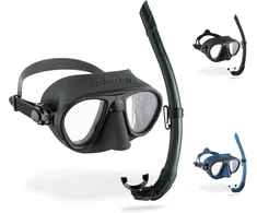 Cressi Calibro &amp; Corsica suaugusiųjų nardymo ir snorkelingo kaukės ir vamzdelio rinkinys su grūdinto stiklo lęšiais