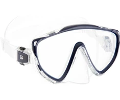 Cressi nardymo rinkinys su Tonga pelekiais, Tino kauke ir Scilla snorkeliu, grūdintas stiklas, Clear/Mėlyna Navy, L/XL