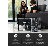°CUBES mini šaldytuvas gėrimams 48 l su stiklinėmis durimis, juodas, HUS-CC 182