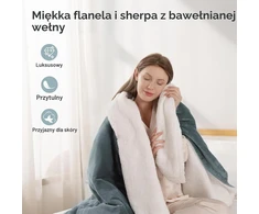 CURECURE elektrinė šildoma flanelinė antklodė 130 × 180 cm, 6 temperatūros lygiai, ETGL-HB1613EU-FL-QGR
