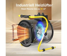 DAHTEC pramoninis termoventiliatorius 9 kW su termostatu ir 3 šildymo pakopomis BG-C9/3