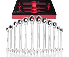 DAKCOS kombinuotų veržliarakčių su reketu rinkinys 6–19 mm, 12 vnt., RMS-MIX