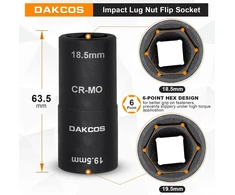 DAKCOS smūginė galvutė ratų veržlėms 18,5–19,5 mm, 1/2 col., KSS01