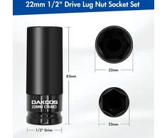 DAKCOS smūginė galvutė ratų veržlėms 22 mm, 1/2 col., 85 mm KSS22