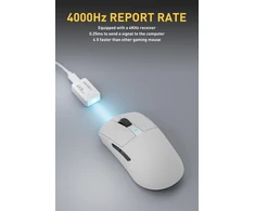 DAREU belaidė žaidimų pelė 4 kHz, 26000 DPI, 55 g A950 PRO-WH