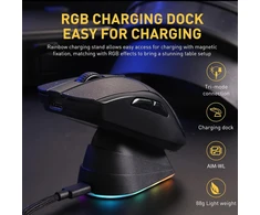 DAREU belaidė žaidimų pelė su įkrovimo stotele RGB, 12000 DPI, 1000 Hz A950-BK