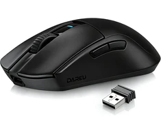 DAREU belaidė žaidimų pelė su PixArt PAW3395 jutikliu, 26 000 DPI, 60 g A950GM-BK