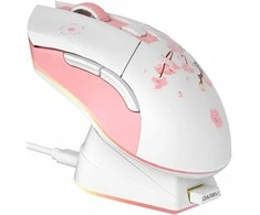 DAREU EM901X-PK belaidė žaidimų pelė, 12000 DPI, 1000 Hz, rožinė, su įkrovimo stotele