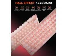 DAREU mechaninė žaidimų klaviatūra 60 %, Hall efekto jungikliai, 8 kHz, COOL60-PK