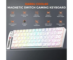 DAREU mechaninė žaidimų klaviatūra 60% su magnetiniais jungikliais, 8000 Hz, COOL60-WH
