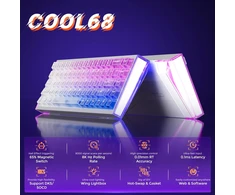 DAREU mechaninė žaidimų klaviatūra 65 %, 68 klavišai, Hall Effect, 8000 Hz, COOL68-AU