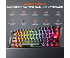 DAREU žaidimų klaviatūra su magnetiniais jungikliais, 60 %, 8 kHz, RGB, COOL60-BK