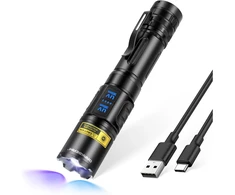 DARKBEAM dviguba UV LED žibintuvėlis 365nm ir 395nm, įkraunamas, 10 W, IPX4, A900