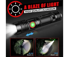 DARKBEAM LED įkraunama kišeninė prožektorius, 2000 lm, USB, atspari vandeniui, su fokusavimo reguliavimu, A300 X2, 2 vnt.