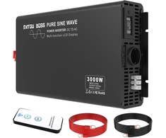 DATOUBOSS automobilinis grynosios sinusoidės įtampos keitiklis 12 V į 230 V, 3000 W, 12V 3000W EU