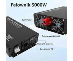 DATOUBOSS automobilinis grynosios sinusoidės įtampos keitiklis 12 V į 230 V, 3000 W, 12V 3000W EU