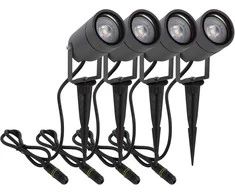 DAWALIGHT lauko LED šviestuvas su smaigaliu, GU10, IP65, 6 W, 3000 K, 4 vnt. rinkinys, ex049