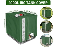 DBREAKS IBC talpos apsauginis uždangalas 1000 l nuo UV, vandenį atstumianti 210D Oxford su užtrauktuku