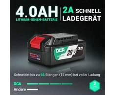 DCA akumuliatorinis kampinis šlifuoklis 20 V, Ø125 mm, 630 W, 4,0 Ah akumuliatorius, ADSM06-125