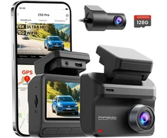 ddpai automobilinis vaizdo registratorius Z50 Pro 4K + 1080p su GPS ir Wi-Fi 6