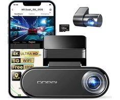 ddpai dviejų kanalų automobilinė vaizdo kamera N5 Dual 4K ir 1080p su GPS