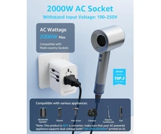 decqle universalus kelioninis maitinimo adapteris su 2 USB-C PD 20 W ir USB-A, DQZ9