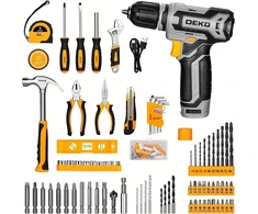 DEKO akumuliatorinių įrankių rinkinys su 12 V suktuvu ir 133 priedais DKMT133-new
